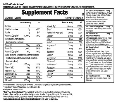 Vitamin Code Women's Formula Supplement Facts